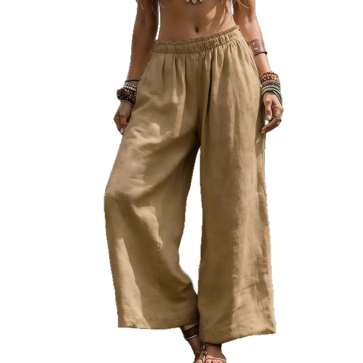 Beautiful Women's Solid Color Loose Trousers Casual Pants