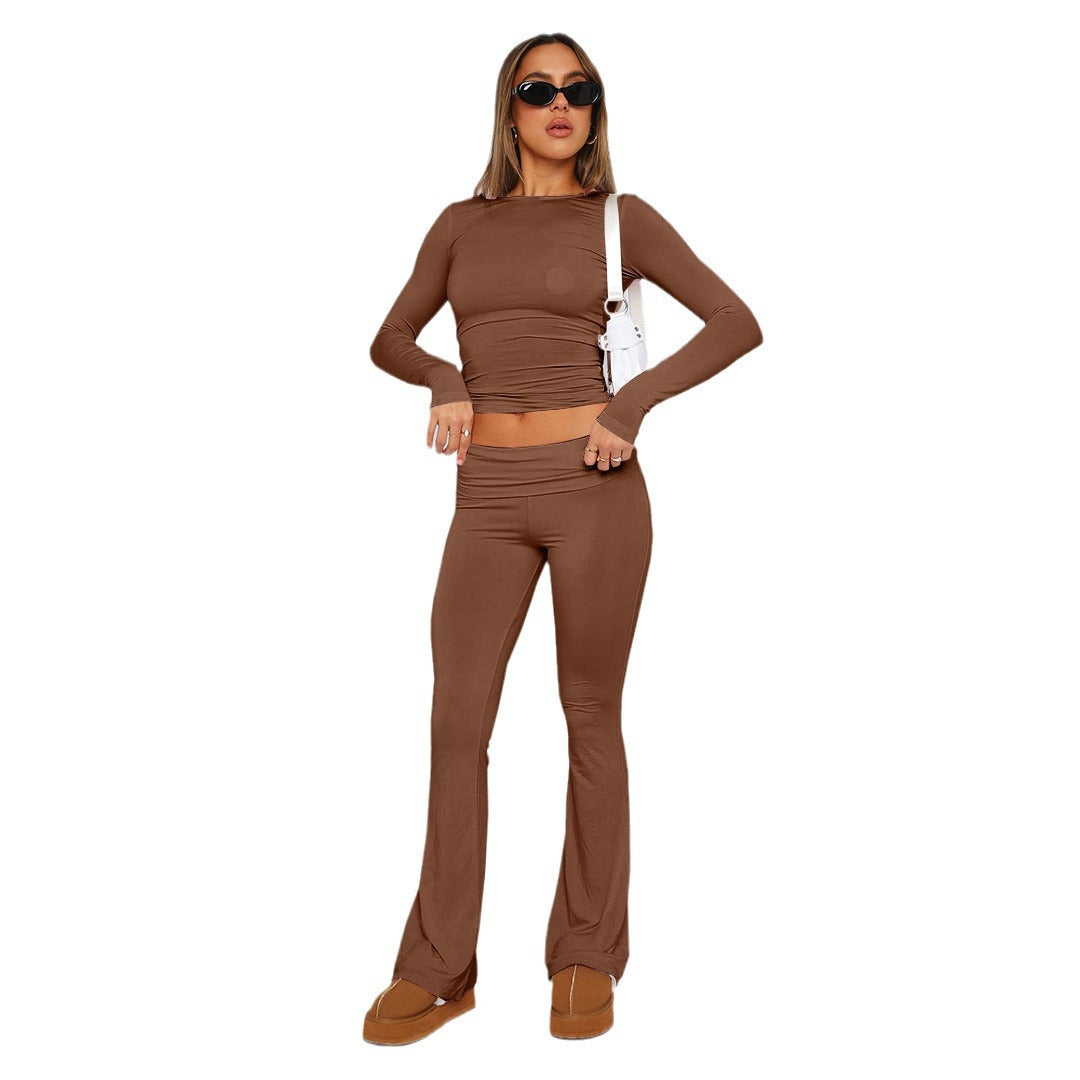 Fashion Pure Color Comfort Slim Slimming Low Waist Casual Pants