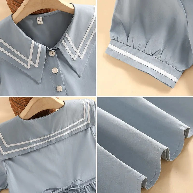 Children's Sailor Collar Older Summer Primary School Doll Children's Dress