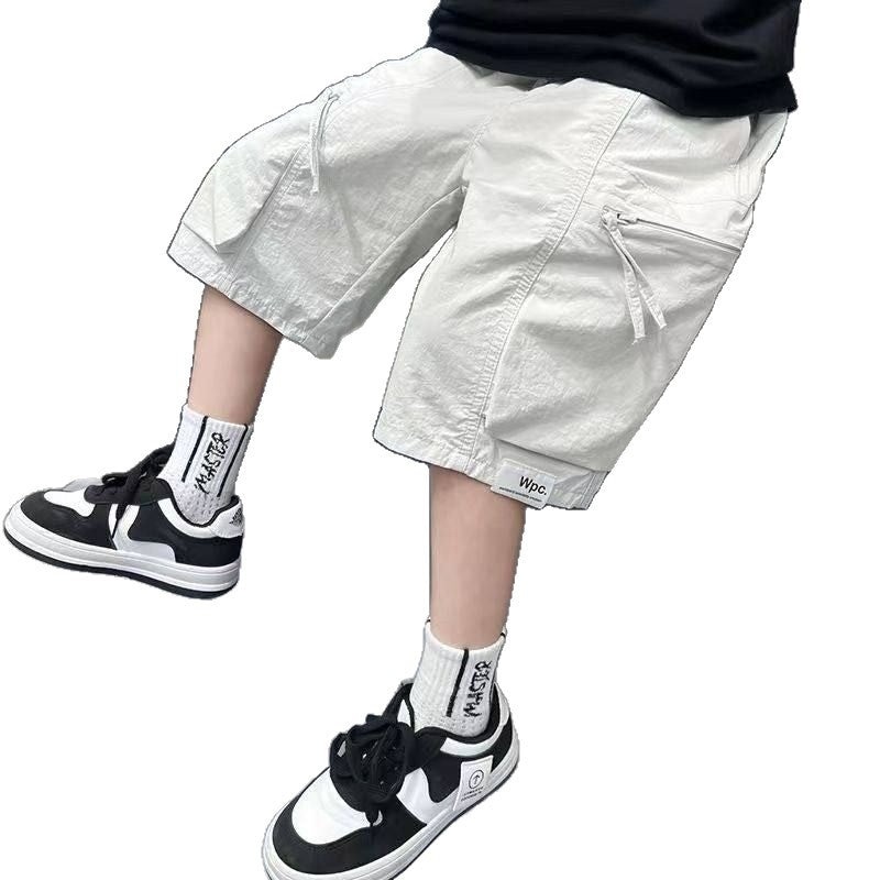 Children's Fifth Middle Big Summer Thin Wear Boys Fried Children's Pants