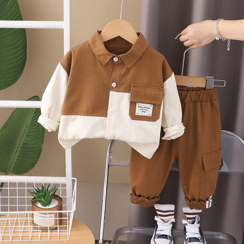 Children's Boy's Shirt Autumn Clothes Fashionable Sports Clothing Handsome Children's Suit
