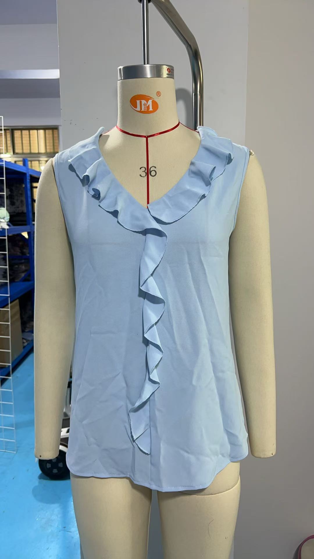Versatile Charming Women's Sleeveless Ruffled Loose-fitting Lace Shirt, Chiffon Shirt