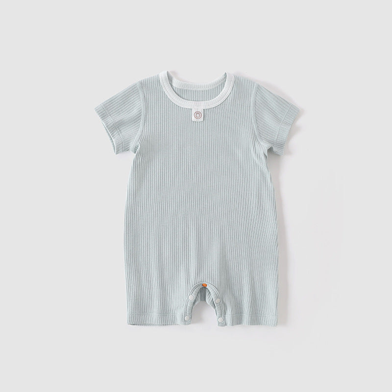 Summer Infant Ice Cream Short Sleeve Closed Crotch Rompers Modal Jumpsuit, Climbing Suit
