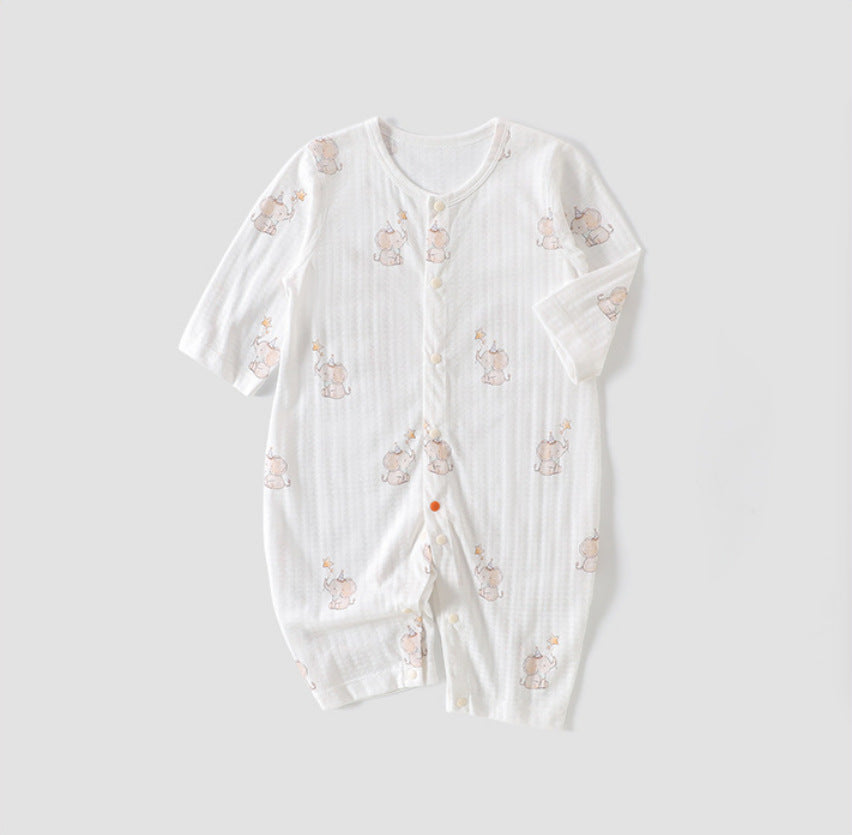 Cotton Jumpsuit Summer Thin Long Sleeve Rompers Pajamas Born Jumpsuit, Climbing Suit