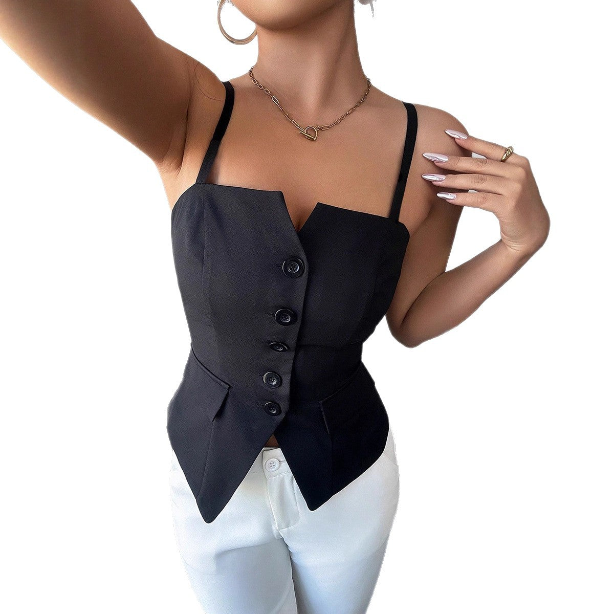 Women's Summer Intellectual Temperament Commute Tank Small Vest/suspenders/tube Top
