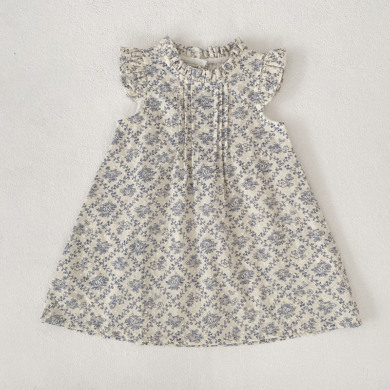 Children's Summer Floral Crawling Suit Jumpsuit Sisters Children's Dress