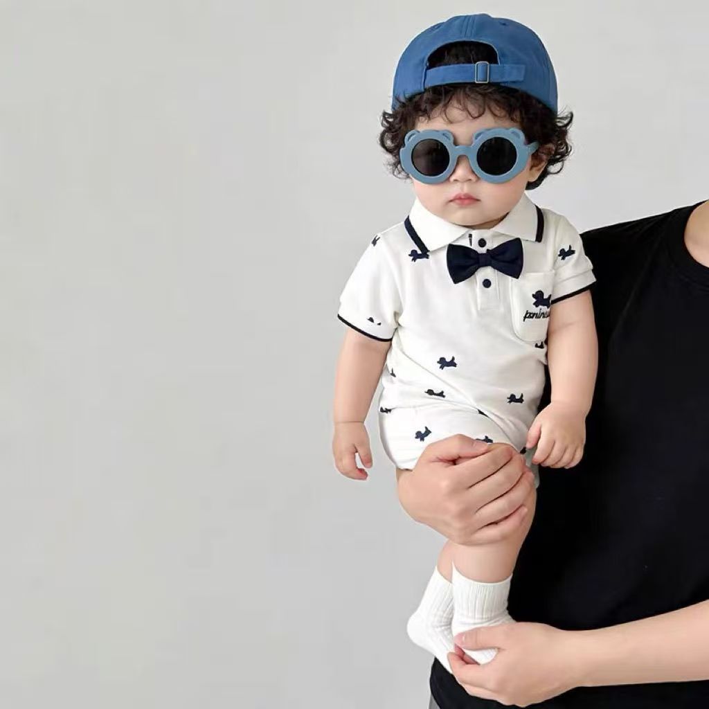 Rompers Jumpsuit Clothes Thin Boy Gentleman Year Old One Month Jumpsuit, Climbing Suit