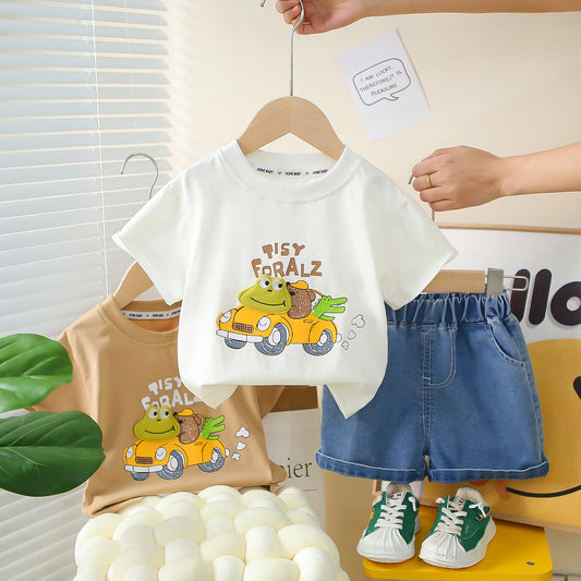 Children's Summer Short-sleeved Thin Casual Western Style Children's Suit