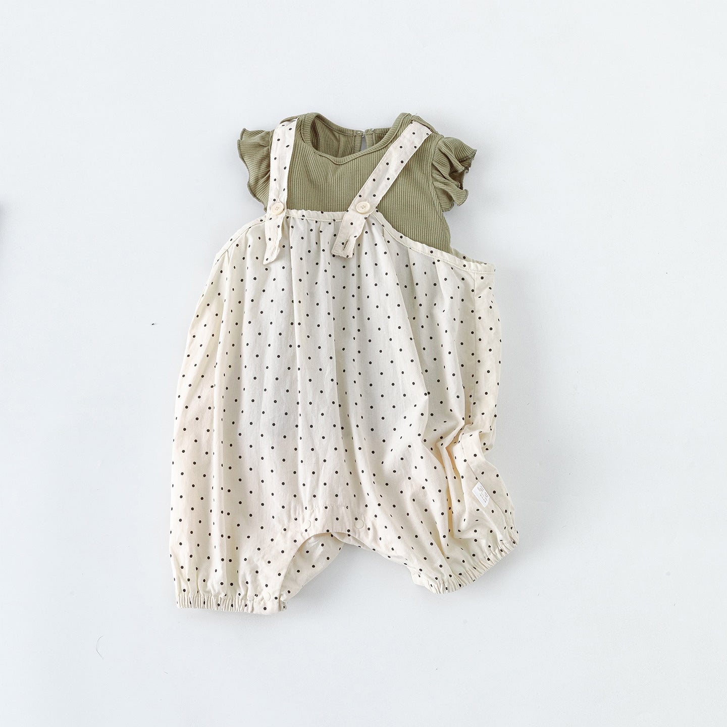 Children's Summer Jumpsuit For Fashionable Polka Dot Cute Infant Class Suspender Children's Suit