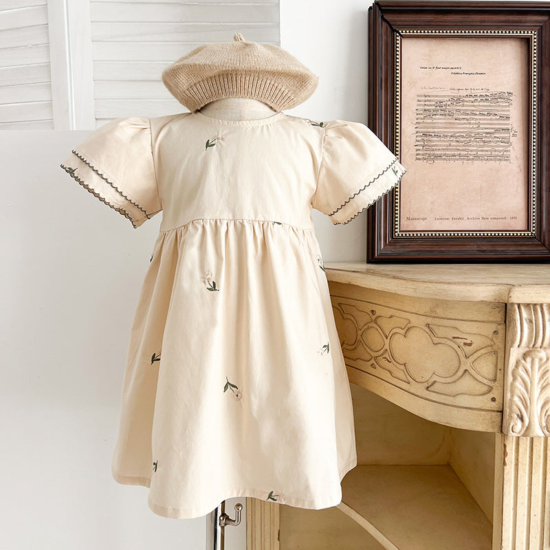 Korean Style Summer Embroidered Infant Sisters Children's Dress