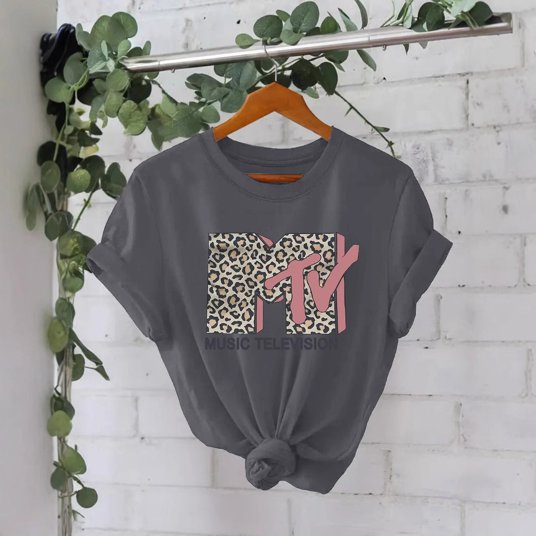 Classy Women's Letter Print Fashion Cotton Women's T-shirt