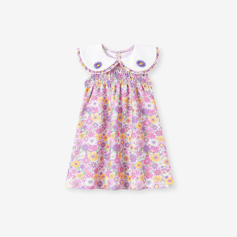 Cute Floral Summer Skirt Shirt Style Children's Dress