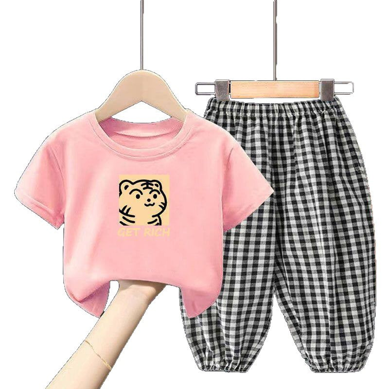 Children's Clothes Two-piece Casual Short-sleeved T-shirt Trousers Children's Suit