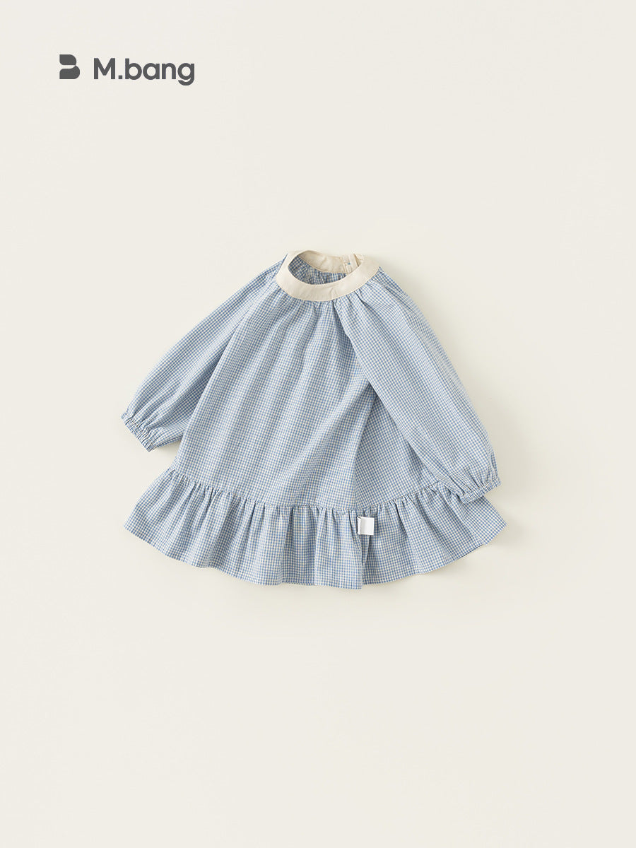 Children's Spring Fashionable Plaid Long Sleeve Little Children's Dress