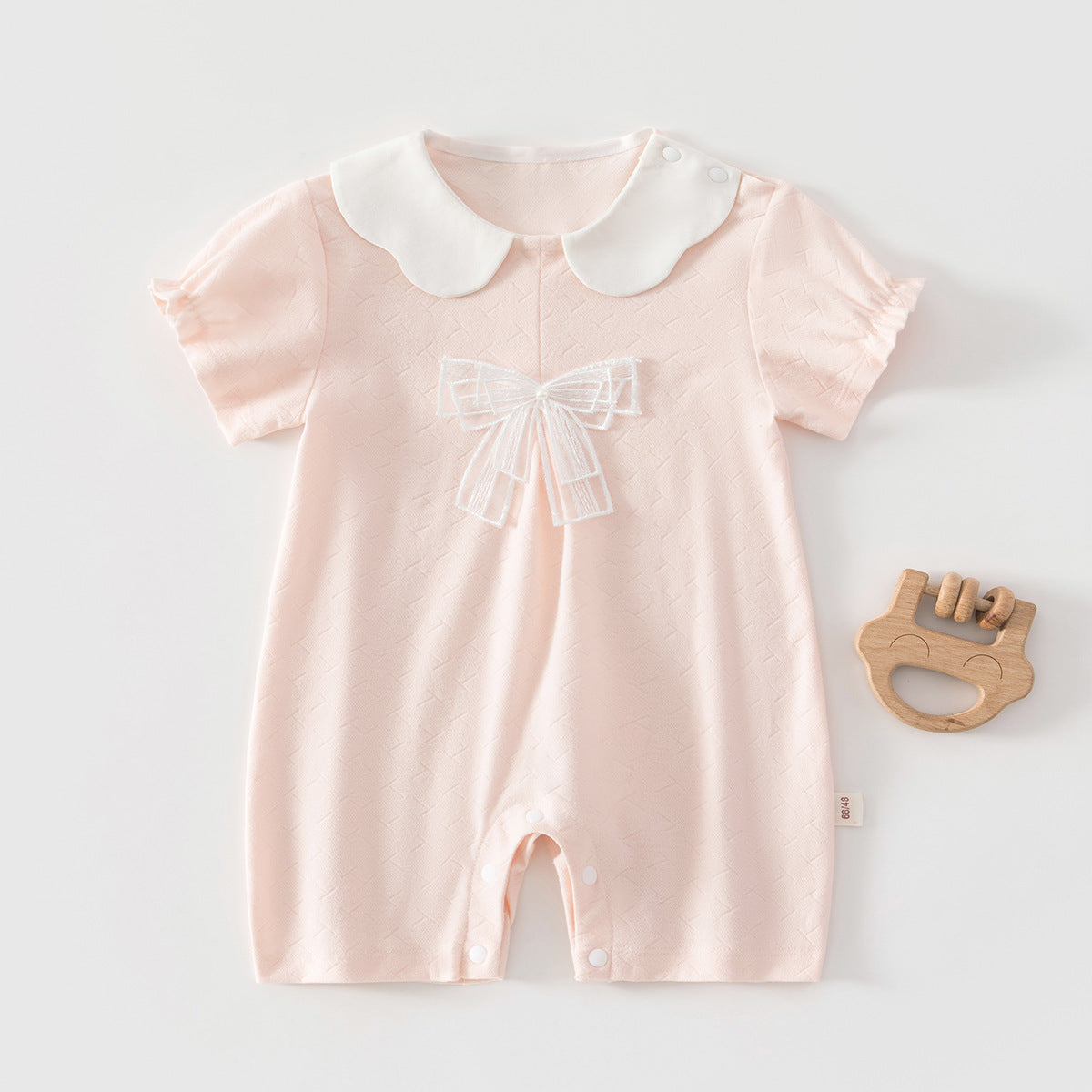 Children's Sleeve Jumpsuit Romper Anyang Clothing Breathable Doll Collar Bow Class Jumpsuit, Climbing Suit
