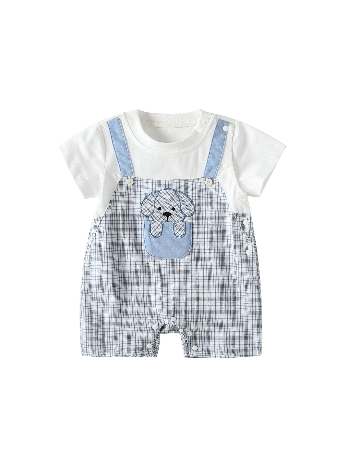 For Babies Thin Summer Clothing Born Boy Short-sleeved Rompers Handsome Jumpsuit, Climbing Suit