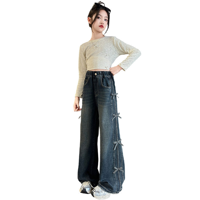 Children's Jeans Western Style Straight Loose Fashion Children's Pants