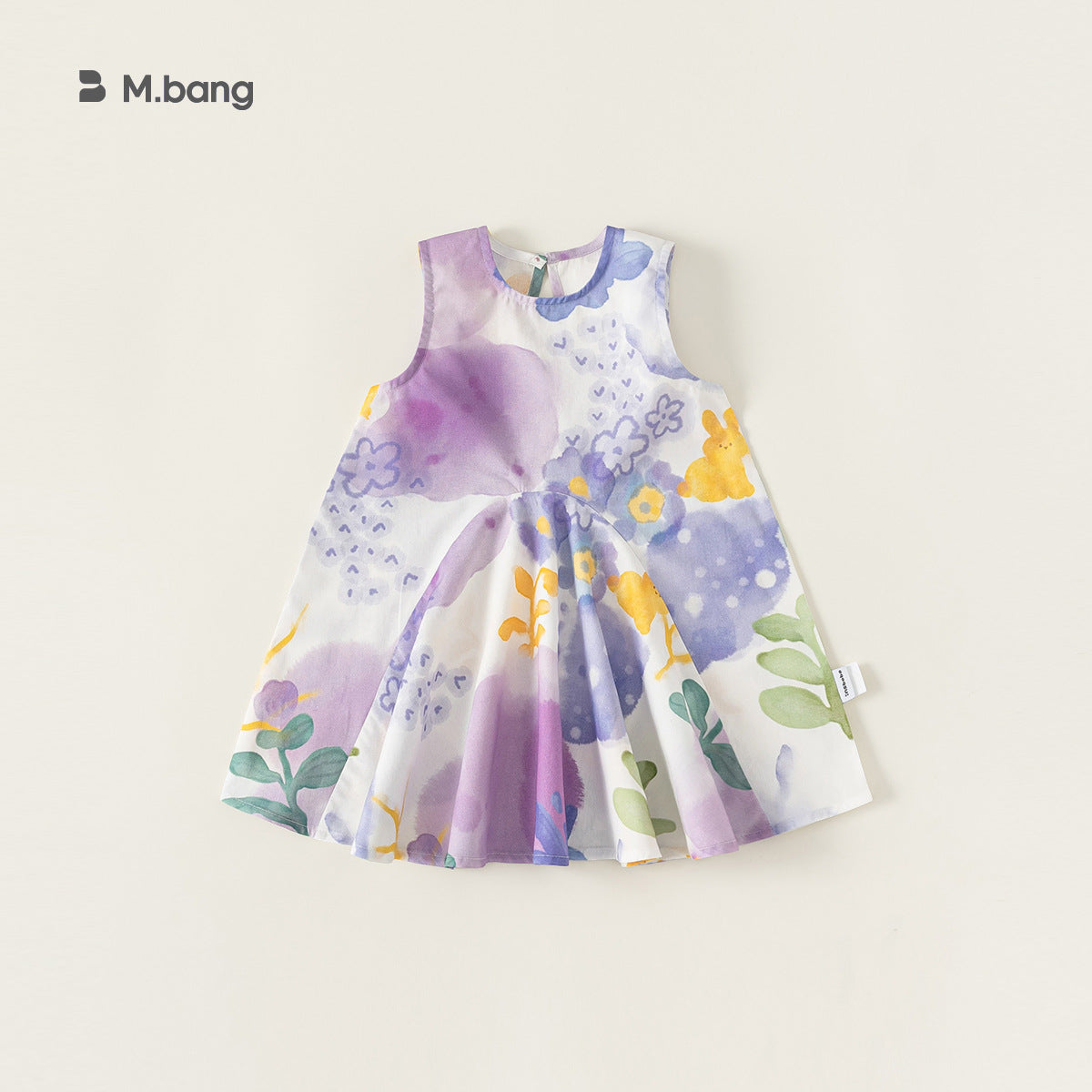 Children's Clothing Skirts Summer Sleeveless Little Western Style Purple Flower Vest Children's Dress