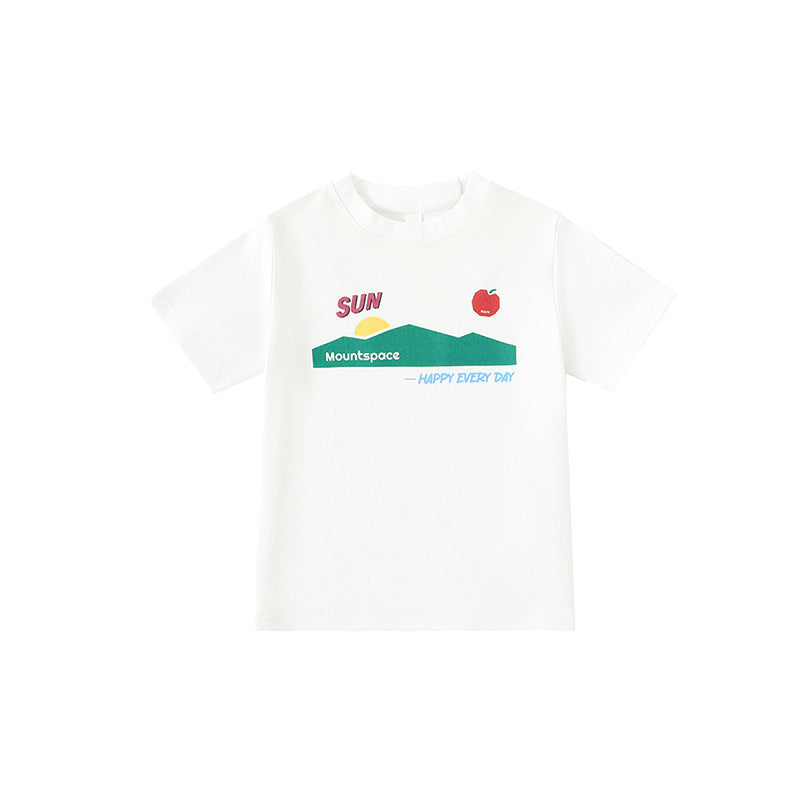 Children's Mountain Clothing Dopamine Cartoon Printed Short-sleeved Summer Children's T-shirt
