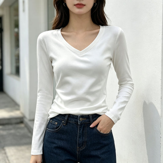 Women's Shoulder Spring Inner Wear Long Sleeve Tops