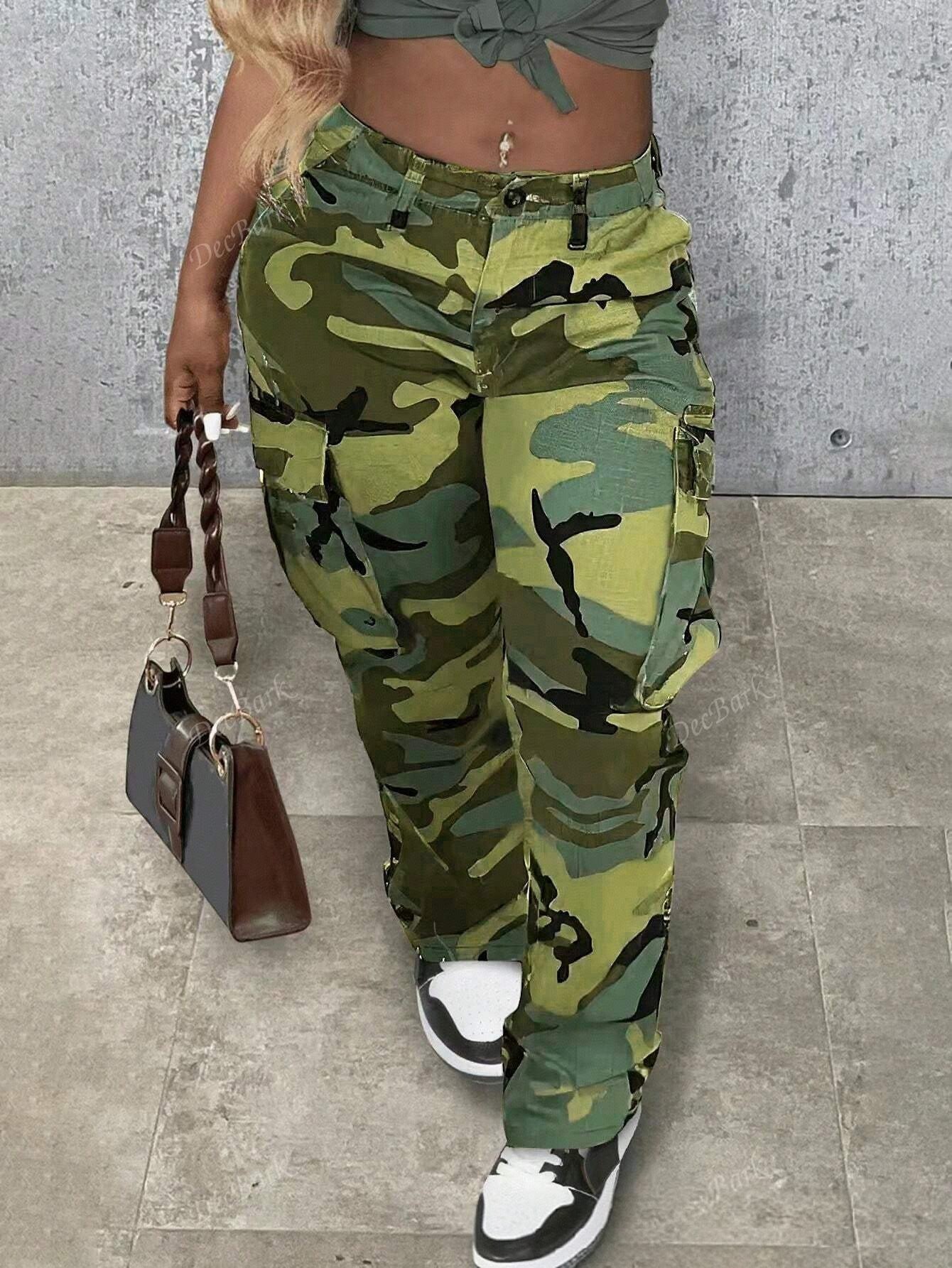 Women's Stylish Camouflage Street Cool Overalls Trousers Casual Pants