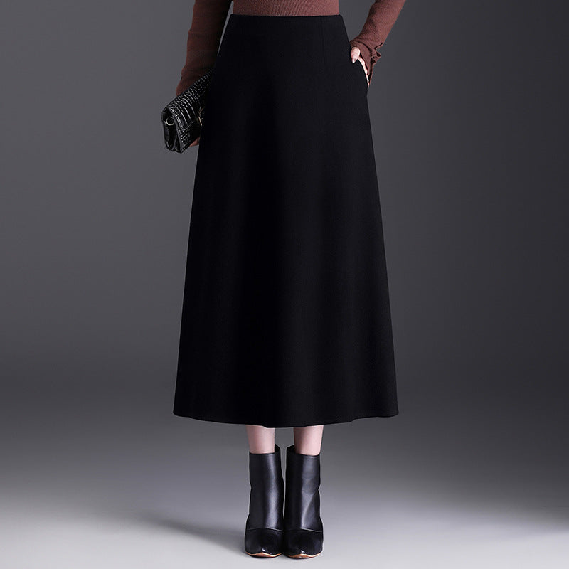 Winter A- Line Temperament Long Dress Cover Slim Umbrella Skirts