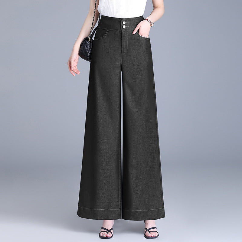 Women's High Waist Wide Leg Loose Fashion Spring Drape Versatile Casual Pants