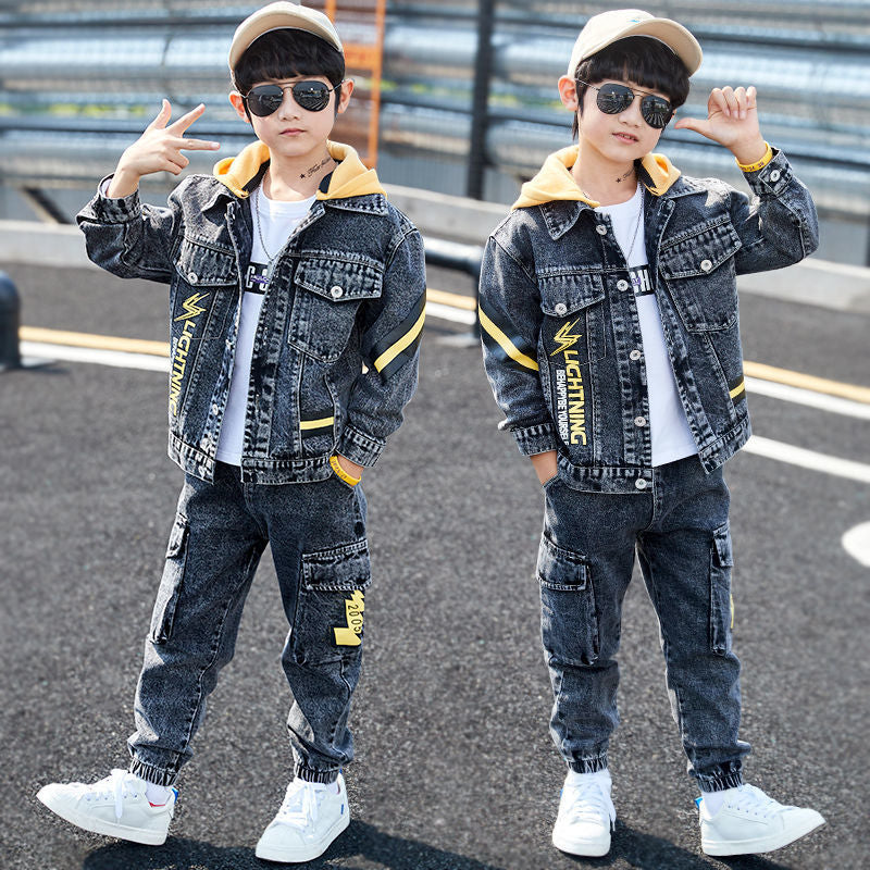 Children's Clothing Boys Spring Clothes Korean Style Middle Big Handsome Children's Suit