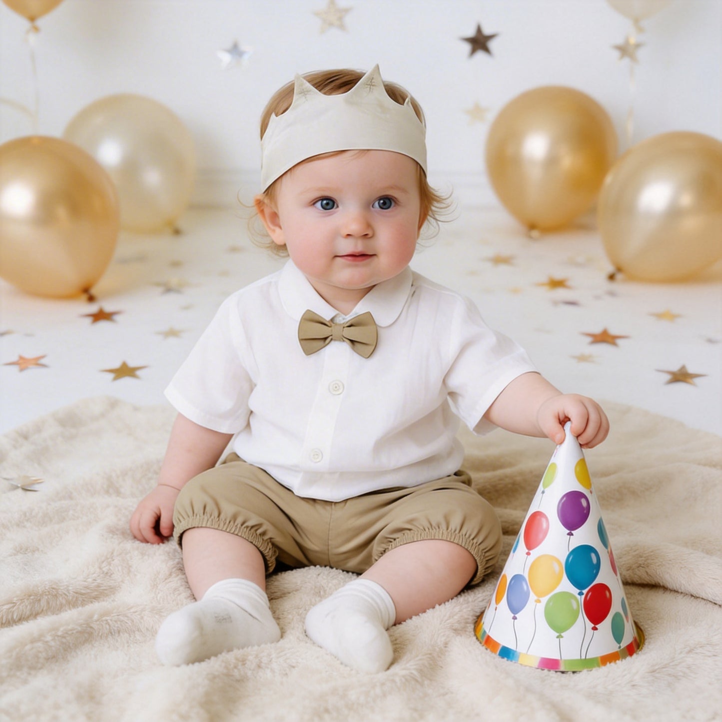 Men's Summer Short-sleeved Dress Shirt Birthday Party Clothes Short Pants Hundred Children's Suit