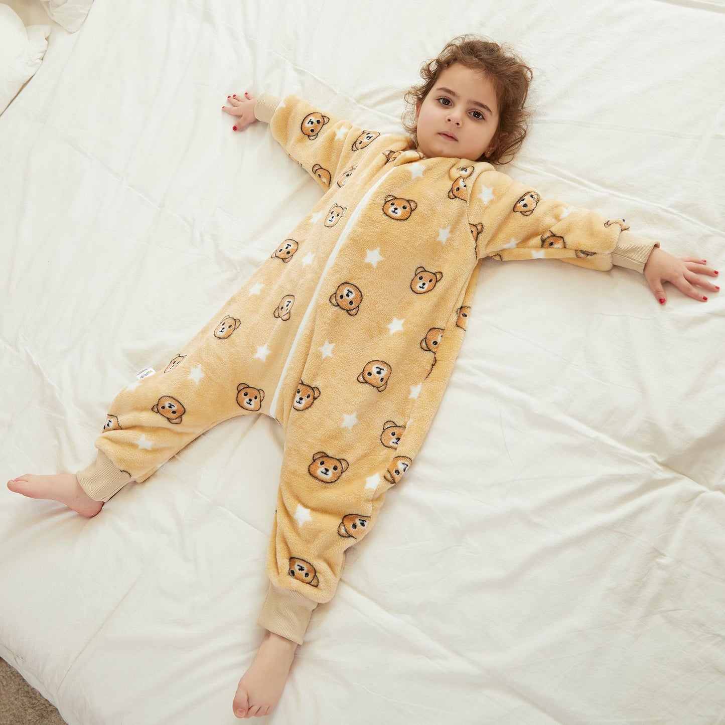 Children's One-piece Pajamas Flannel Cartoon Christmas Clothing Sleeping Jumpsuit, Climbing Suit