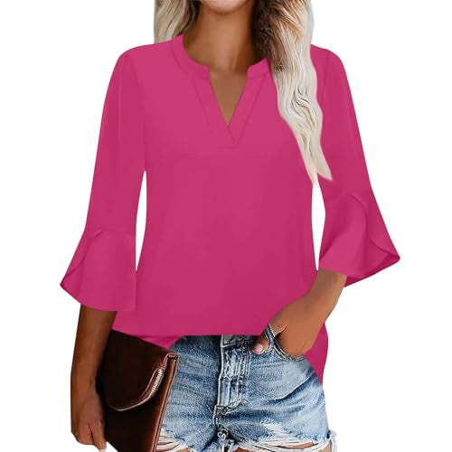 Women's Shirt Petal Sleeve Fashion Printed Loose Blouse