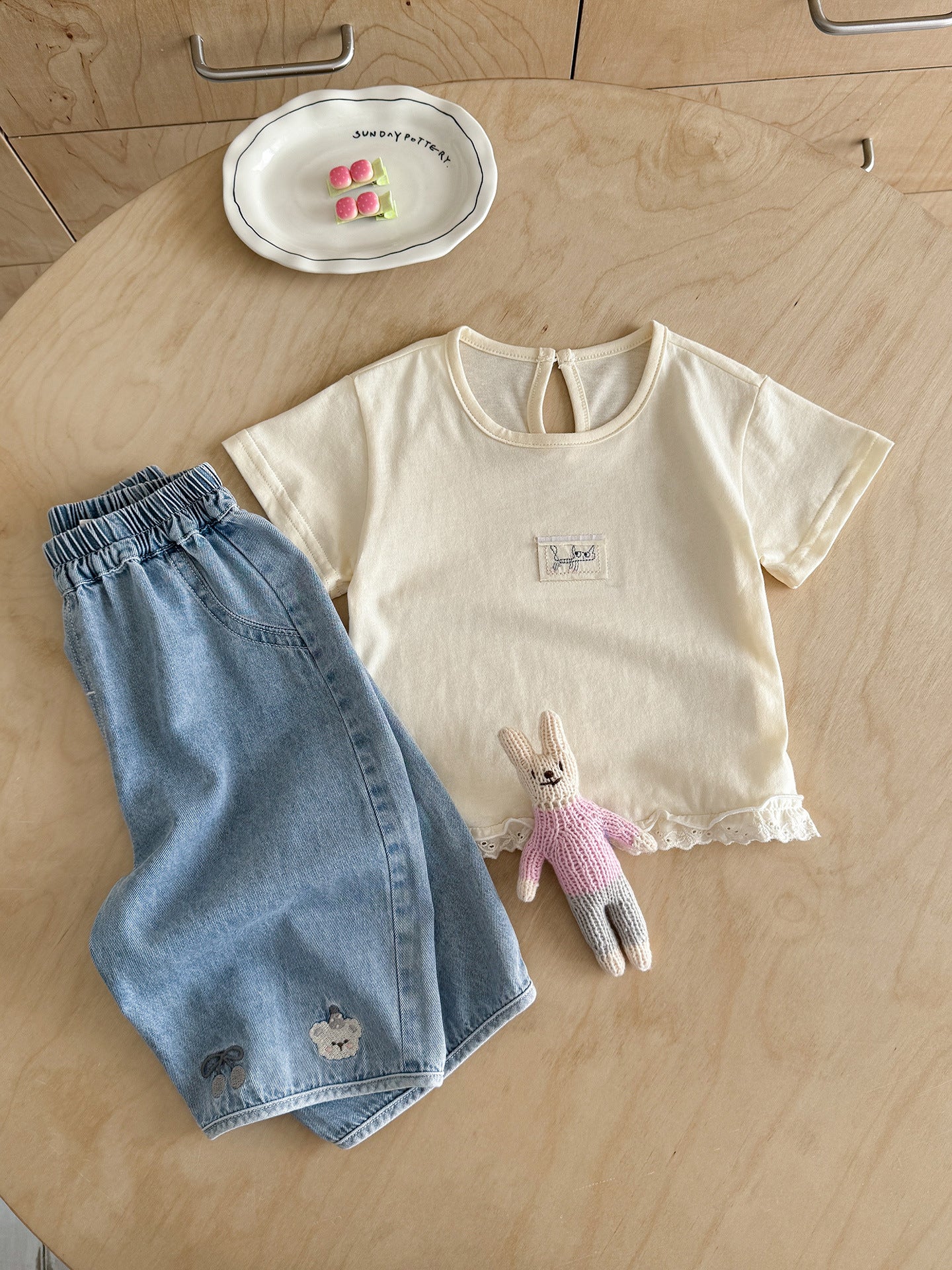Infant Blouse Pants Summer Cartoon Short Sleeve Top Children's Suit