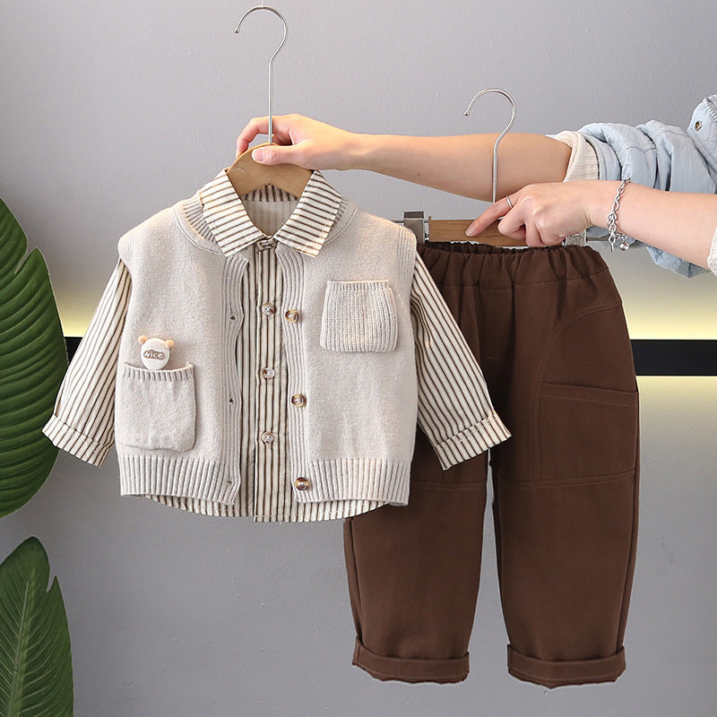 Children's Boys Clothing Spring Fashionable Sweater Vest Children's Suit