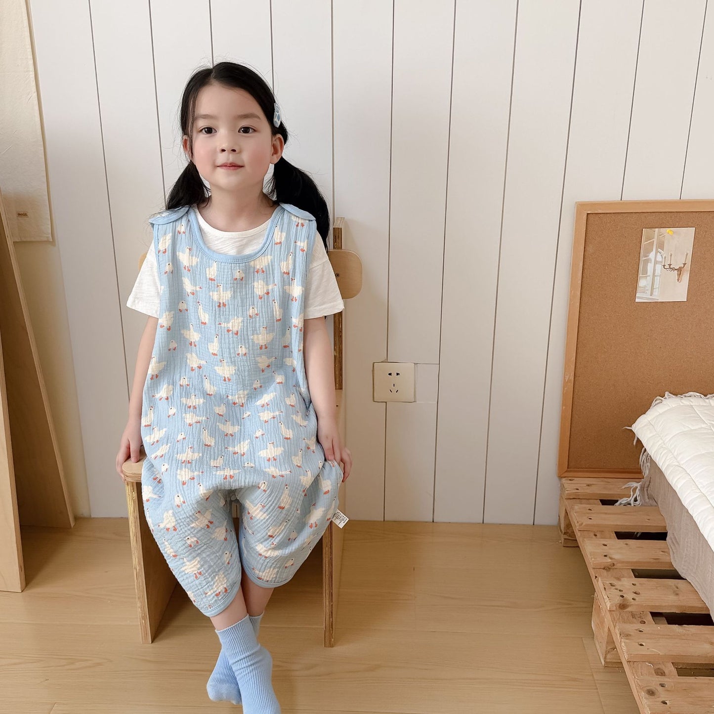 Women's & Men's 2 Gauze Sleeveless Sleeping Bag Jumpsuit Nightgown Blanket Jumpsuit, Climbing Suit