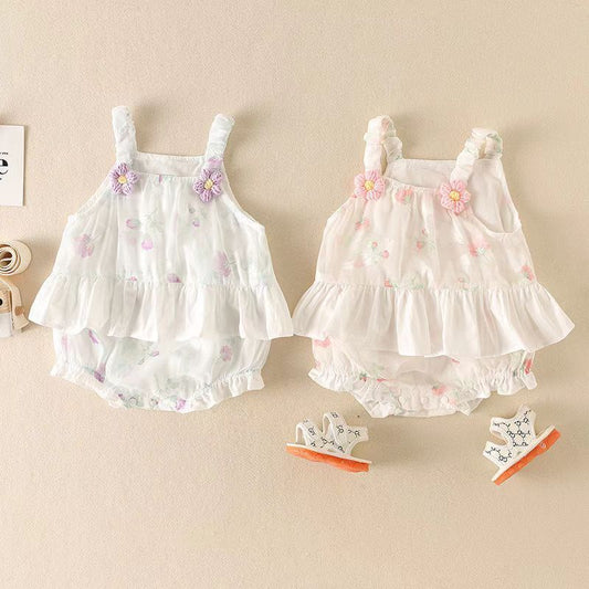 Summer Sleeveless Jumpsuit Western Style Romper Dress Princess Triangle Jumpsuit, Climbing Suit