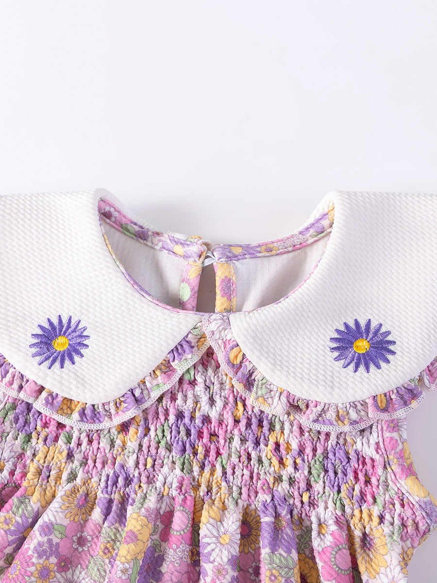 Cute Floral Summer Skirt Shirt Style Children's Dress