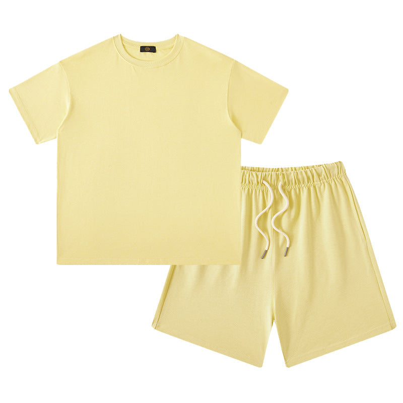 Women's & Men's Clothing Earth Color Heavy Short Sleeved T-shirt Children's Suit