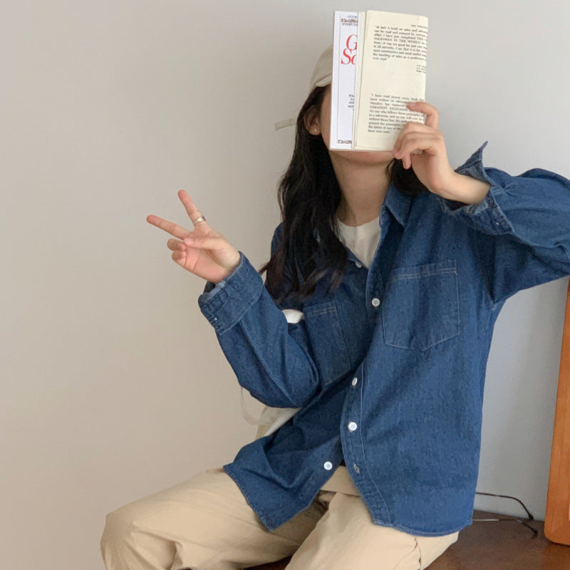 Women's Shirt Design Versatile Loose Retro Korean Style Coats