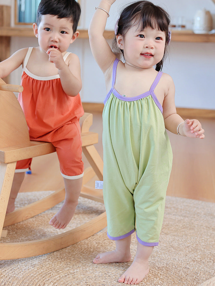 Popular Jumpsuit Summer Cotton Sling Romper Jumpsuit, Climbing Suit