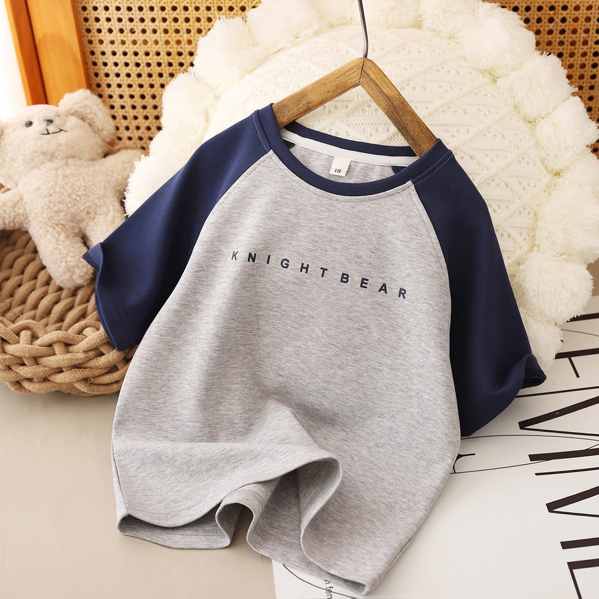 Children's Summer Short-sleeved Color Matching Half-sleeved Medium Children's T-shirt