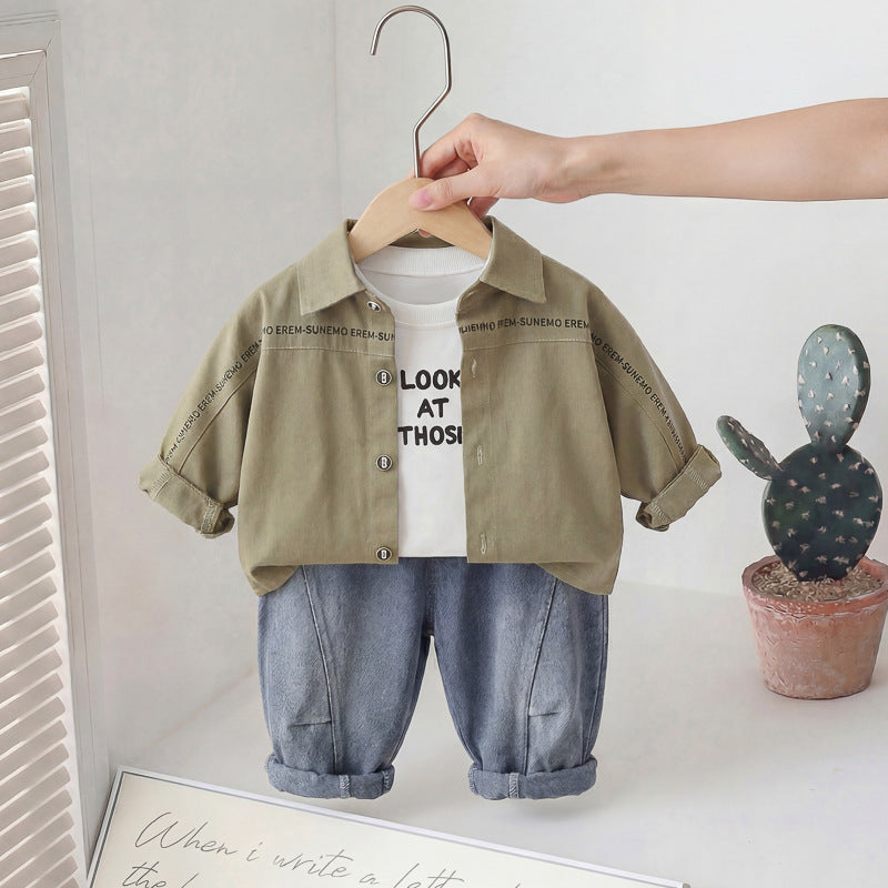 Children's Boys Spring Tie Shirt Long Sleeve Children's Suit