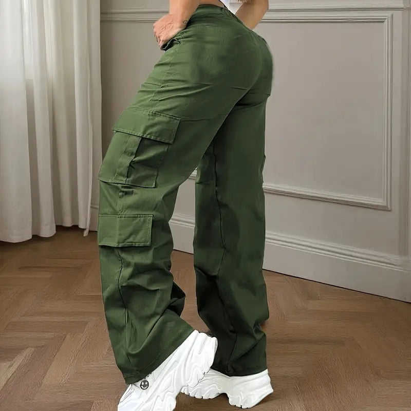 Women's Fashion Loose High Waist Cargo Casual Pants