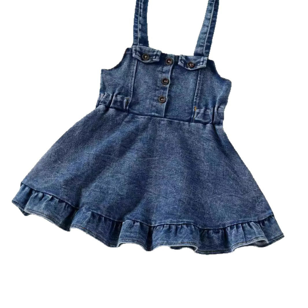 Children's Knitted Spring Solid Color Princess Style Children's Dress
