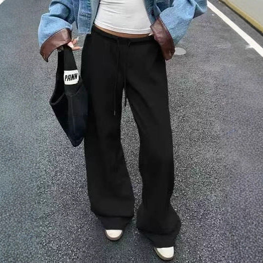 Early Autumn Style Retro Waist Idle Versatile Pants