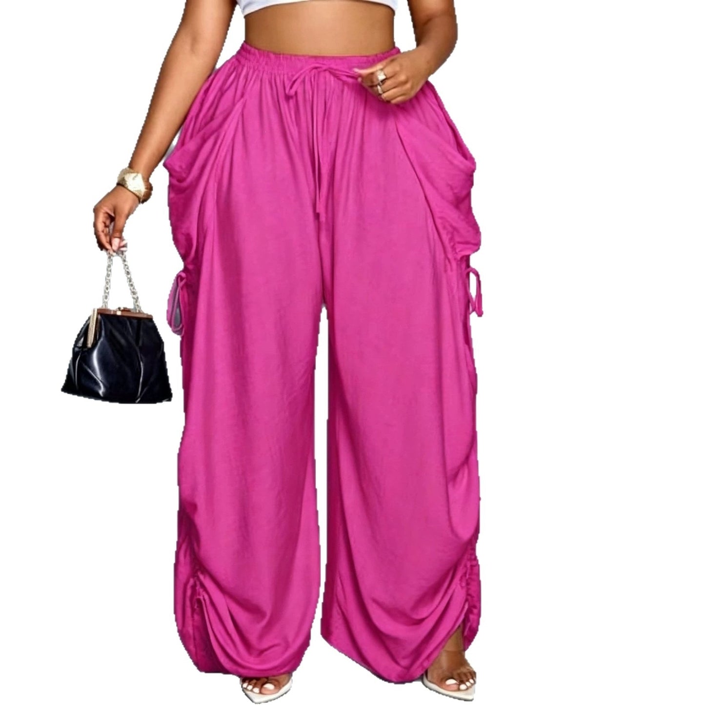 Women's Autumn High Waist Harem Cotton Linen Micro Elastic Casual Pants
