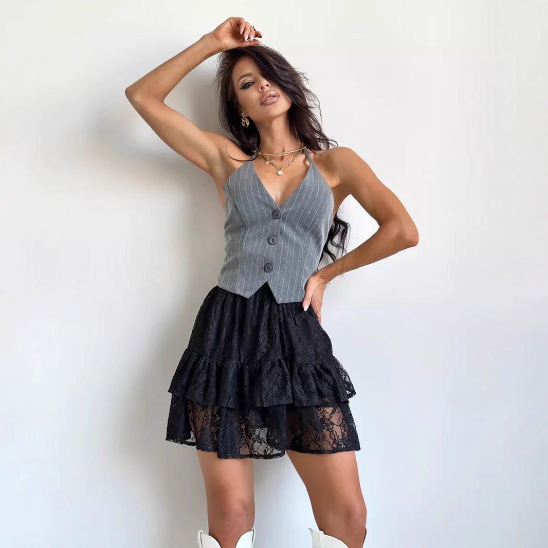 Lace Summer Fashion Jacquard Cake Dress Skirts
