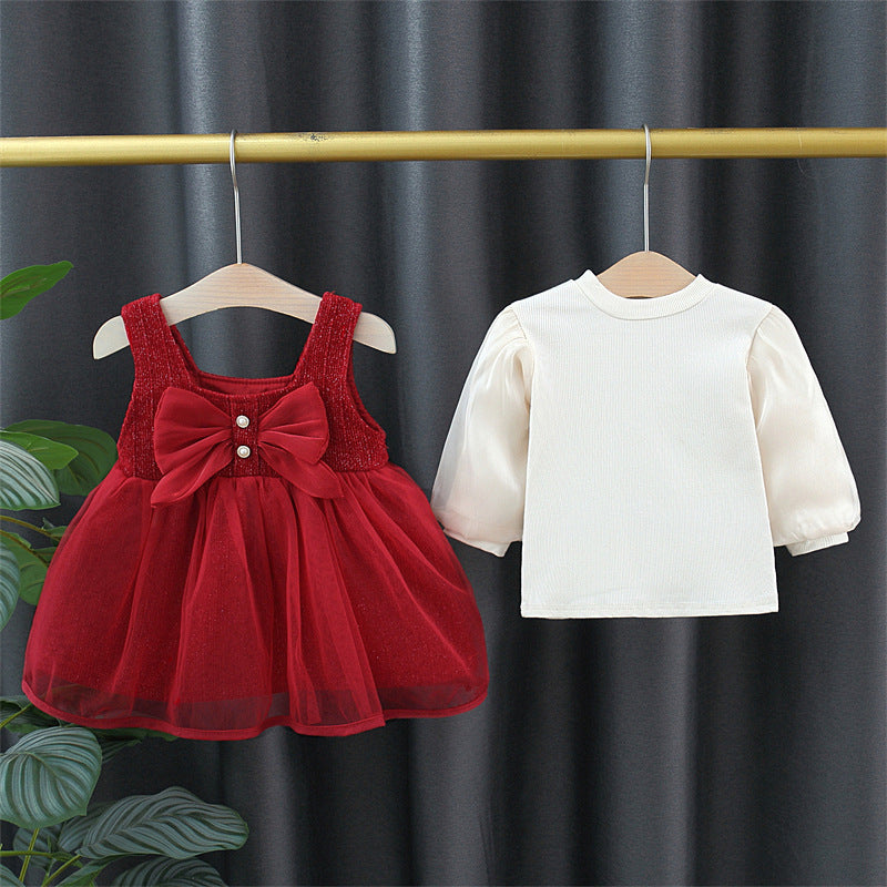 Children's Clothing Spring Little Princess Two-piece Set Children's Dress