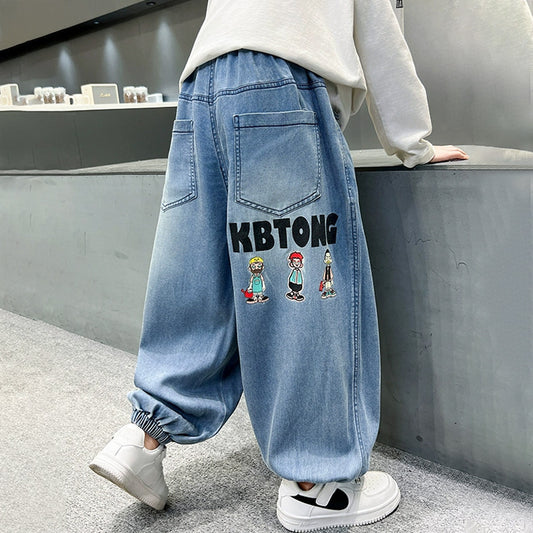 Children's Summer Thin Denim Cartoon Casual Boys Children's Pants