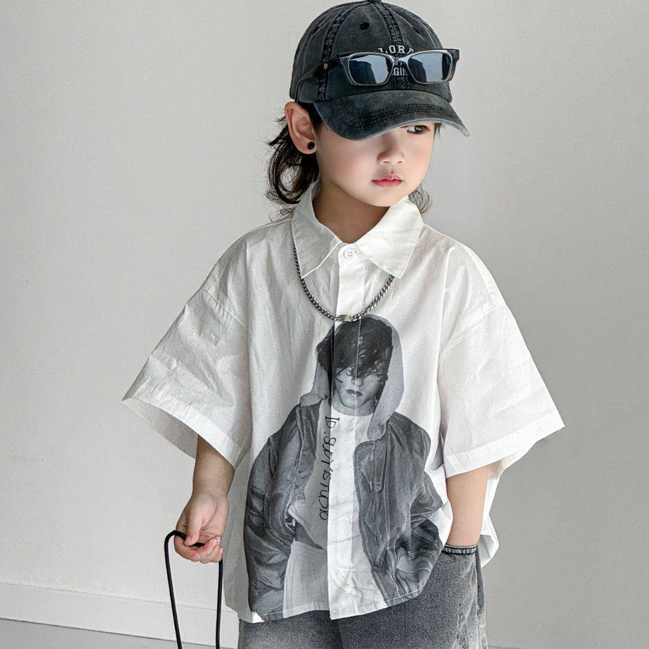 Children's Boys Summer Blouse Wear Fashion Korean Style Short Sleeve Children's Suit