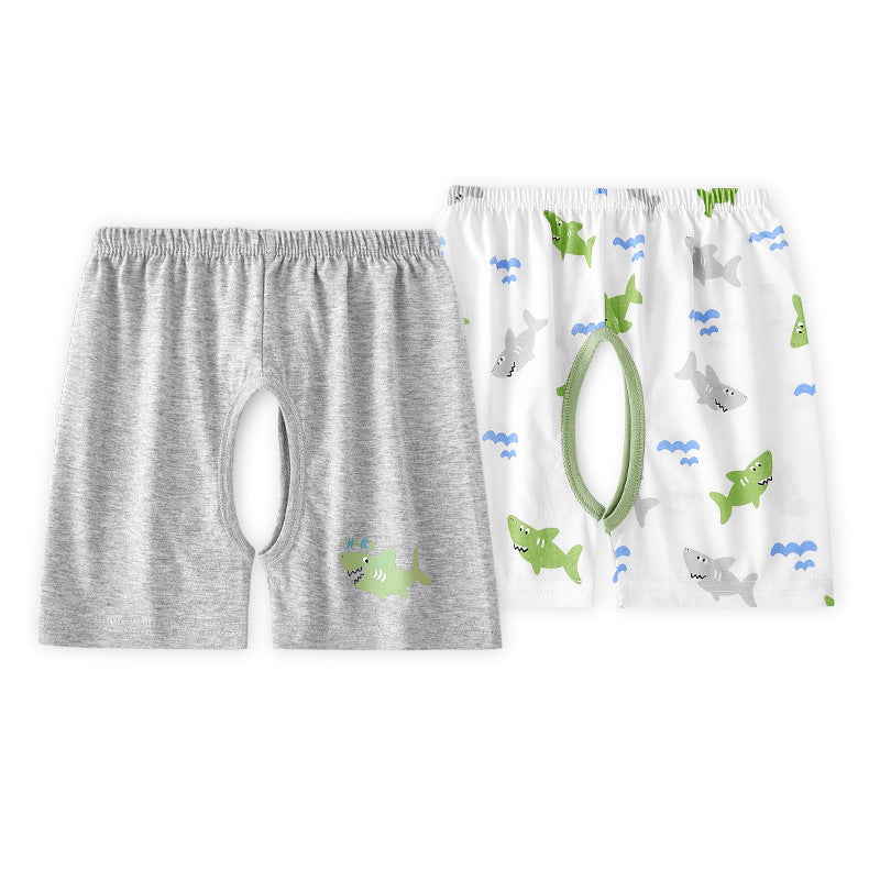Children's Cotton Thin Summer Shorts Open Fork Children's Pants
